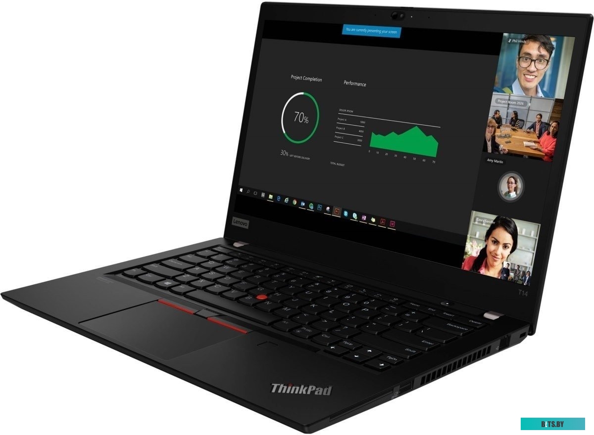 Ноутбук Lenovo ThinkPad T14 Gen 2 Core i5 1135G7 16Gb SSD512Gb Intel UHD Graphics 14" IPS FHD (1920x1080) Windows 11 Professional black WiFi BT Cam (2