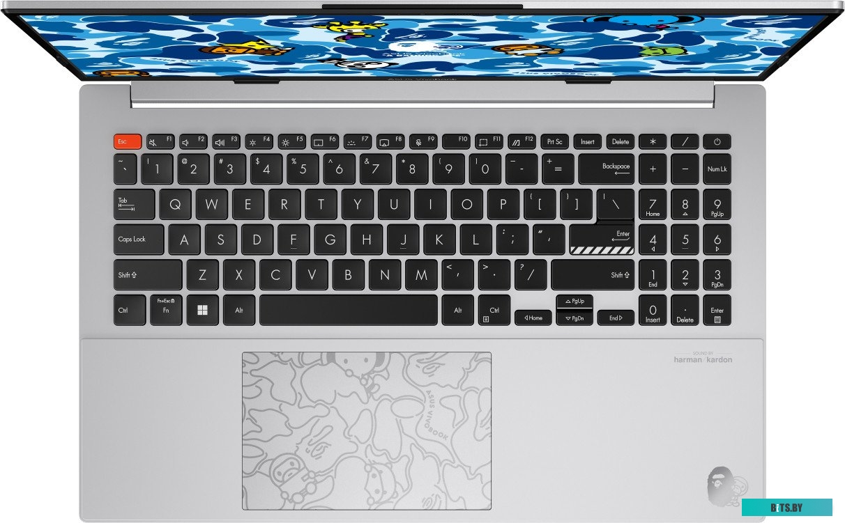 Ноутбук ASUS VivoBook S 15 K5504VA i5-13500H 16Gb SSD 512Gb Iris Xe Graphics 15,6 2.8K OLED 75Вт*ч Win11 Серебр (BAPE Edition) K5504VA-MA342W 90NB0ZK6