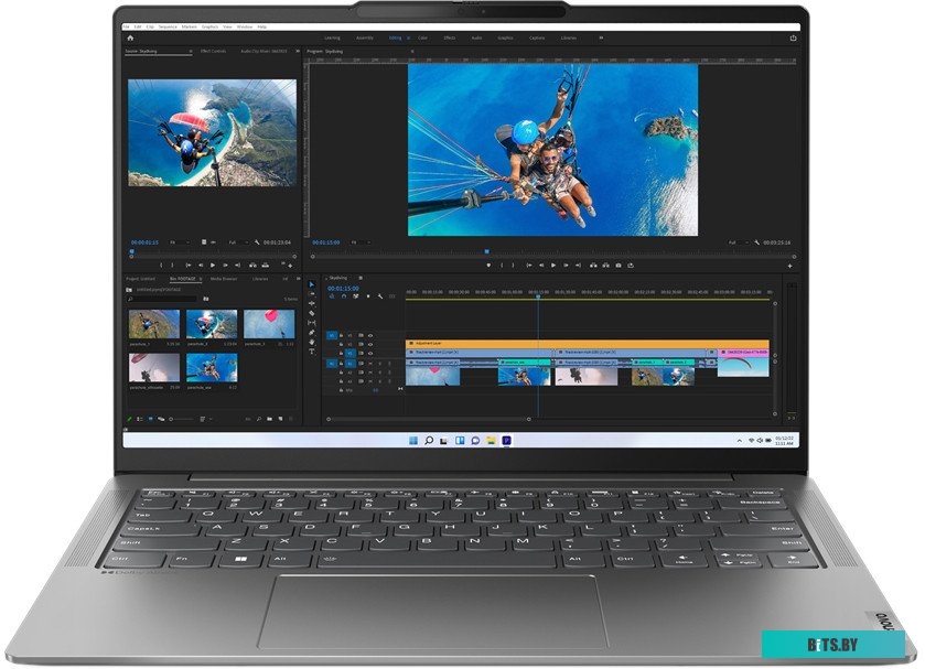 Ноутбук Lenovo Yoga Slim 6 14APU8 14"(2240x1400 IPS)/AMD Ryzen 7 7840U(3.3Ghz)/16384Mb/1024SSDGb/noDVD/Int:AMD Radeon 780M/Cam/BT/WiFi/65WHr/war 1y/1.