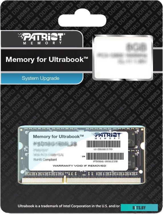 Оперативная память Patriot Memory for Ultrabook 4GB DDR3 SO-DIMM PC3-12800 (PSD34G1600L2S)