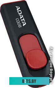 USB накопитель (Флешка) ADATA C008 Black+Red 64 Гб (AC008-64G-RKD)