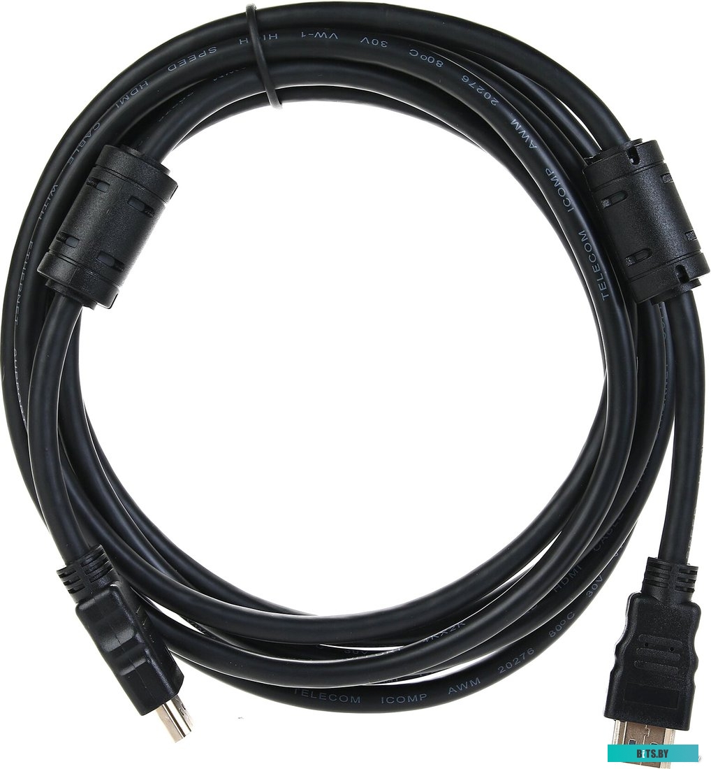 Кабель HDMI-19M --- HDMI-19M ver 2.0+3D/Ethernet,2 фильтра 3m Telecom <TCG200F-3M