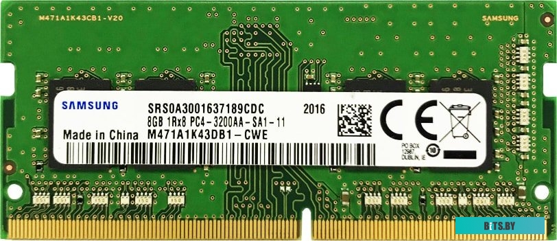 Оперативная память Samsung 8GB DDR4 SODIMM PC4-25600 M471A1K43DB1-CWE