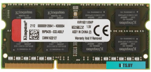 Модуль памяти Kingston ValueRAM 8GB DDR3 SODIMM PC3-12800 KVR16S11/8WP