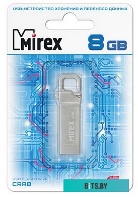 USB накопитель (Флешка) Mirex Crab 8GB (серебристый) <13600-ITRCRB08>