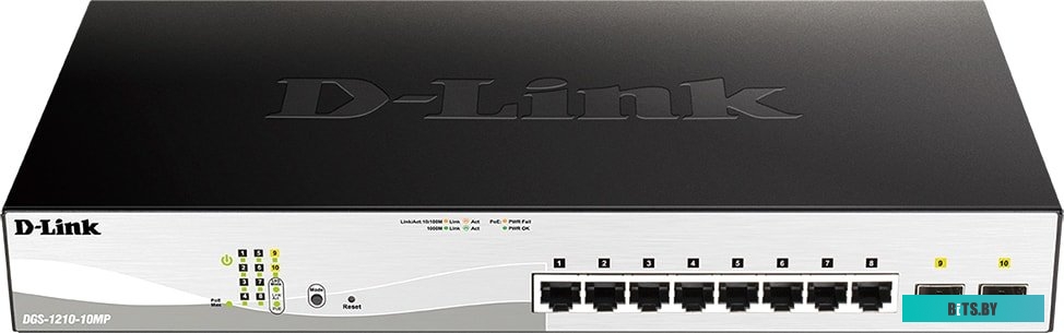 Управляемый коммутатор 2-го уровня D-Link DGS-1210-10MP/FL