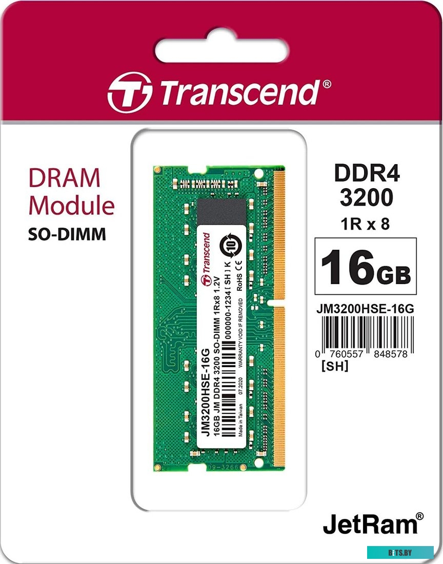 Модуль памяти Transcend JetRam 32GB DDR4 SODIMM PC4-25600 JM3200HSE-32G