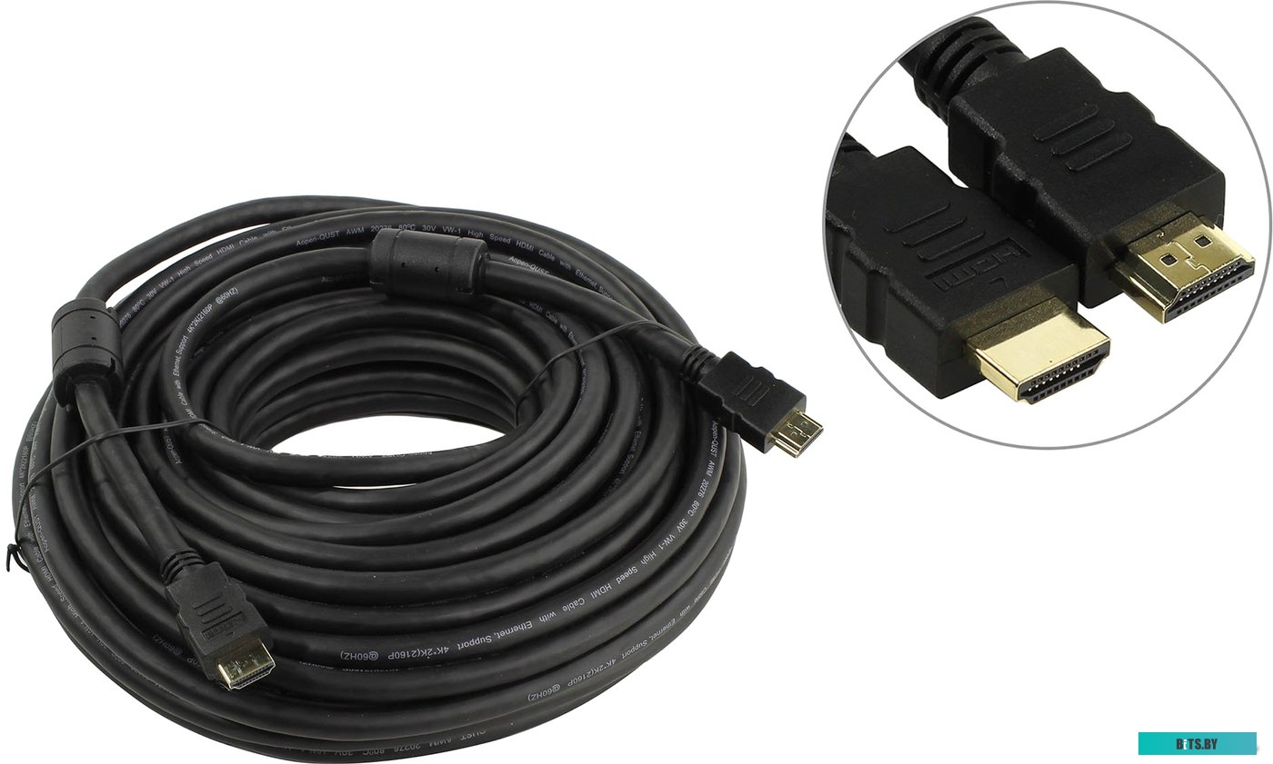Кабель HDMI 19M/M ver 2.0, 20М, 2 фильтра  Aopen <ACG711D-20M>