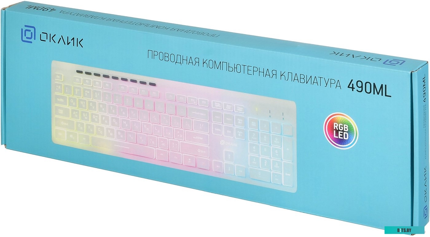 Клавиатура Oklick 490ML (белый) <1067205>
