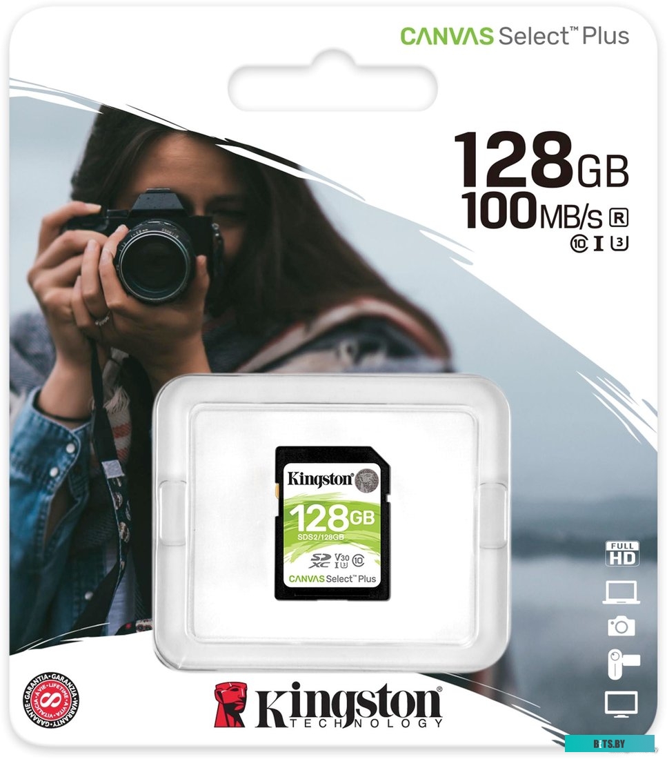 Карта памяти Kingston Canvas Select Plus SDXC 128GB <SDS2/128GB>
