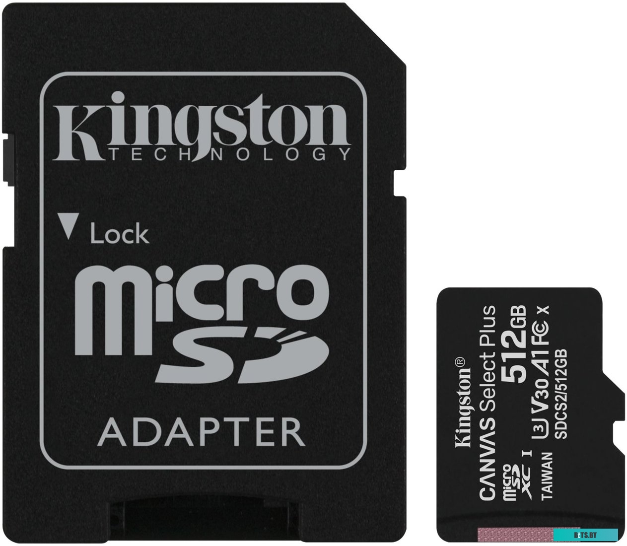 Карта памяти Kingston Canvas Select Plus microSDXC 512GB (с адаптером) <SDCS2/512GB>