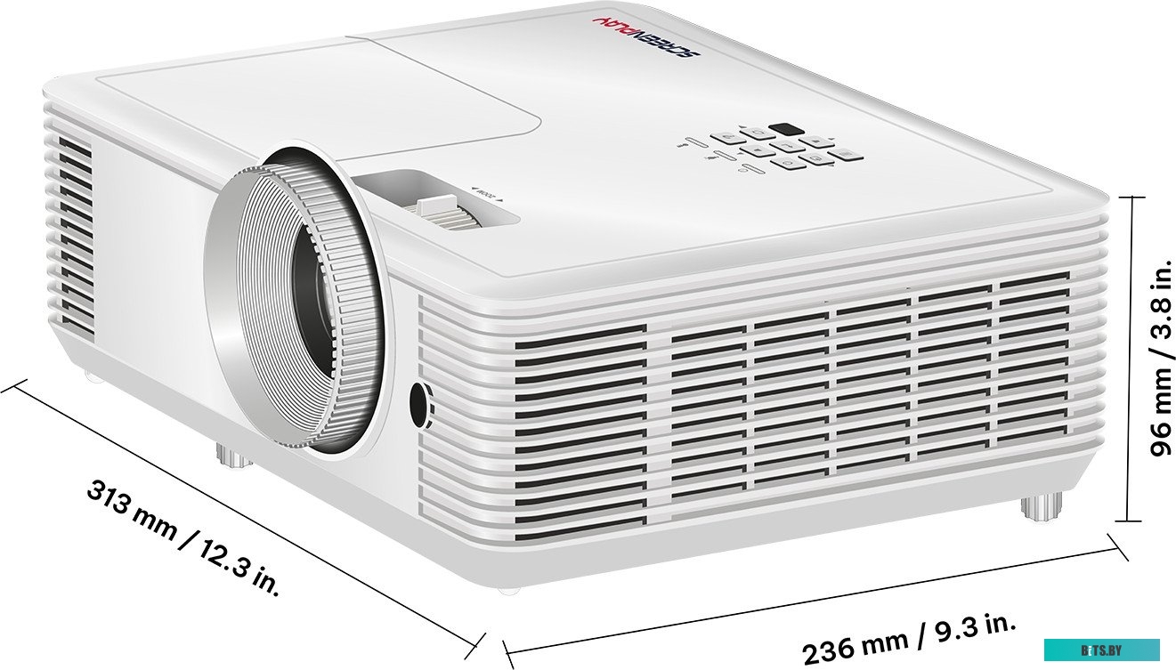 SP122 Проектор ScreenPlay INFOCUS [SP122] DLP, SVGA, 4000 lm, 30 000:1, 1.94~2.16:1, HDMI 1.4, VGA in, S-Video, 3.5mm in/out, USB-A, лампа 15 000ч.(EC