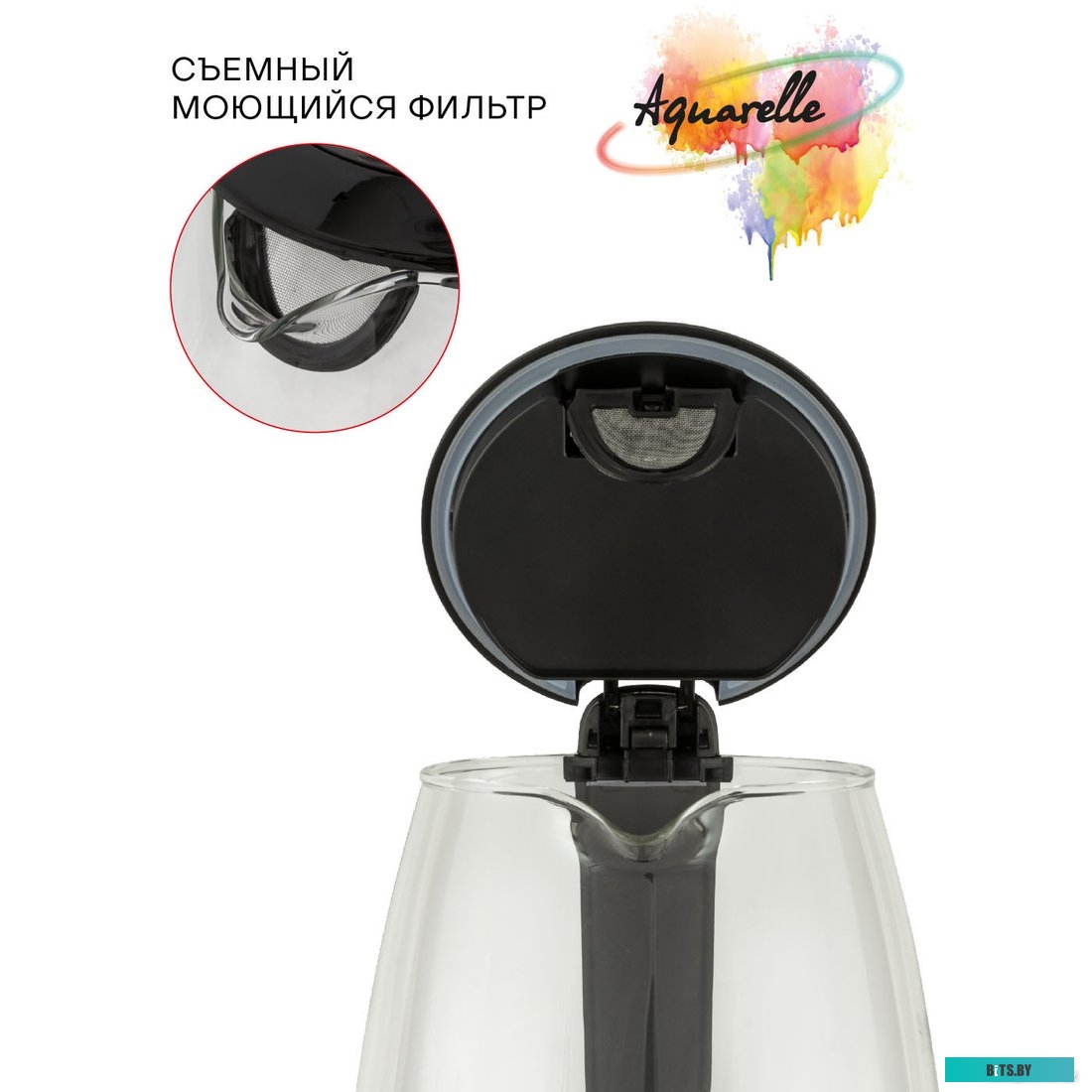 KES-1811G Чайник электрический Supra KES-1811G 1.8л. 1850Вт черный (корпус: стекло)