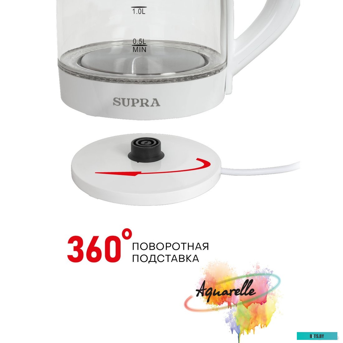KES-1812G Чайник электрический Supra KES-1812G 1.8л. 1850Вт белый (корпус: стекло)
