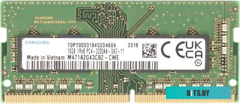 Оперативная память Samsung 16ГБ DDR4 SODIMM 3200 МГц M471A2G43CB2-CWE
