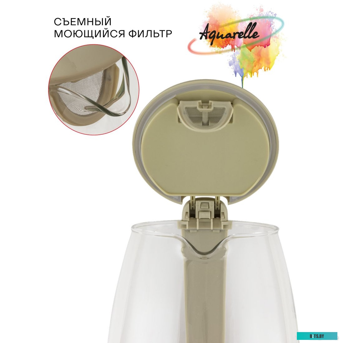 KES-1810G Чайник электрический Supra KES-1810G 1.8л. 1850Вт бежевый (корпус: стекло)