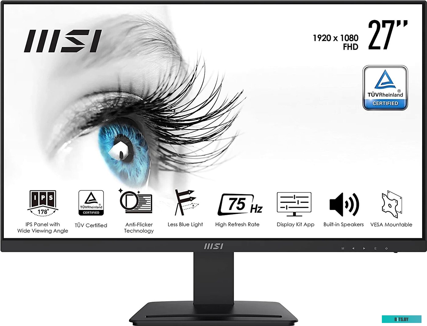Монитор MSI Pro MP273 27", черный [9s6-3pb4ch-021]