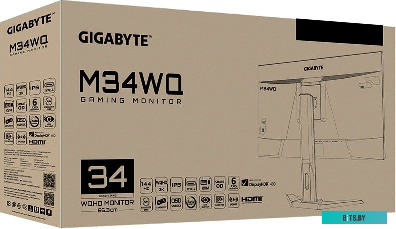 20VM0-M34WQBT-1EKR Монитор Gigabyte 34" M34WQ IPS 3440x1440 144Hz FreeSync 400cd/m2 21:9