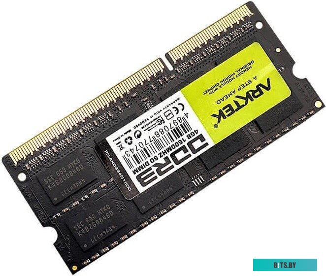 AKD3S4N1600 Память soDDR3 4Gb AKD3S4N1600 ARKTEK 1600 PC-12800 1.35V