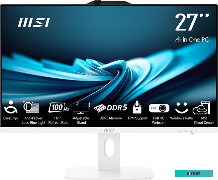 9S6-AF8322-469 Моноблок MSI Pro AP272P 13MA-469XRU 27" Full HD i3 13100 (3.4) 16Gb SSD512Gb UHDG 730 noOS GbitEth WiFi BT 120W клавиатура мышь Cam бел