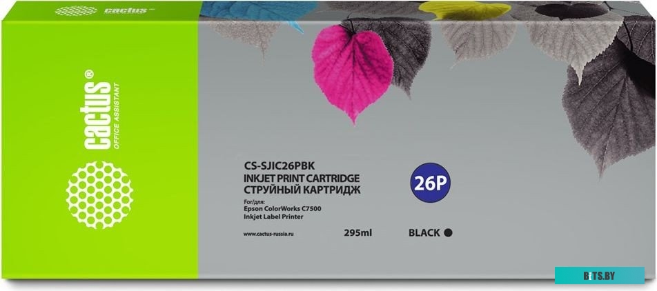 Картридж струйный Cactus CS-SJIC26PBK C33S020618 черный (295мл) для Epson ColorWorks TM-C7500