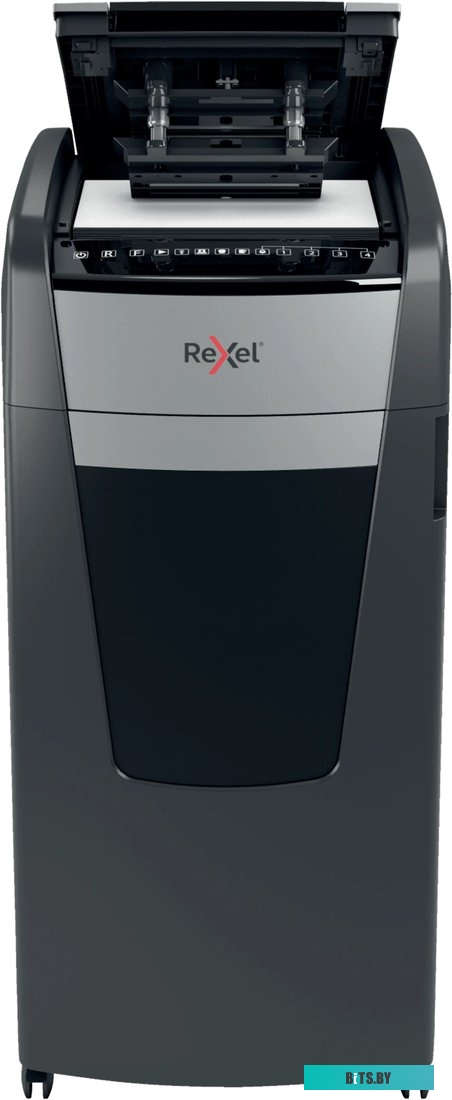2020750XEU Шредер Rexel Optimum AutoFeed 750X черный с автоподачей (секр.P-4) фрагменты 750лист. 140лтр. скрепки скобы пл.карты