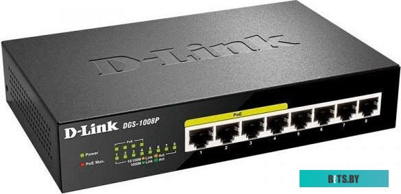 Неуправляемый коммутатор D-Link DGS-1008P/F1A