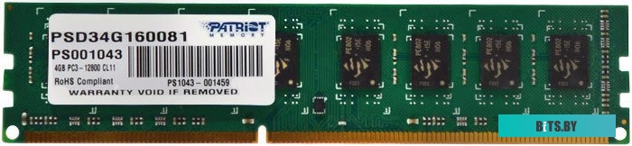 Оперативная память Patriot Signature 4GB DDR3 PC3-12800 (PSD34G160081)