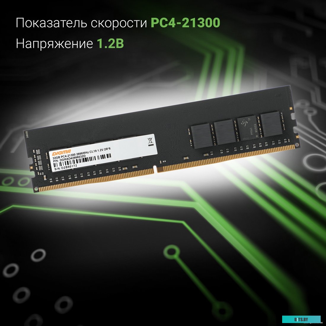 Оперативная память Digma 32ГБ DDR4 2666 МГц DGMAD42666032D