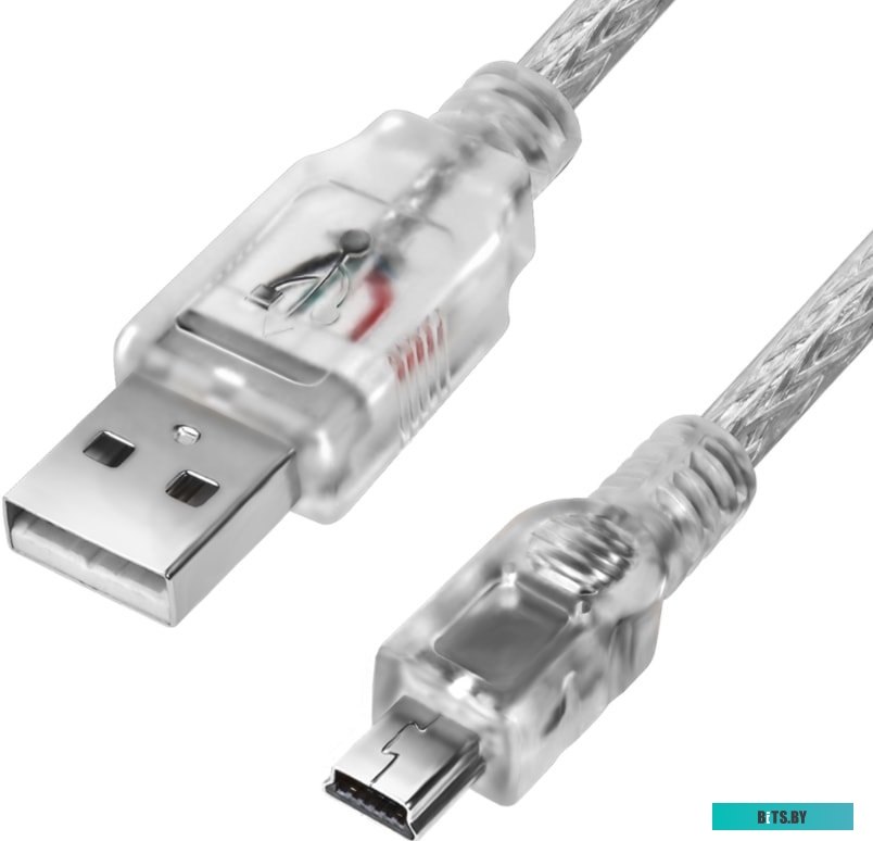 GCR-50795 Greenconnect Кабель 3.0m USB 2.0, AM/mini 5P, прозрачный, 28/28 AWG, экран, армированный, морозостойкий, GCR-50795