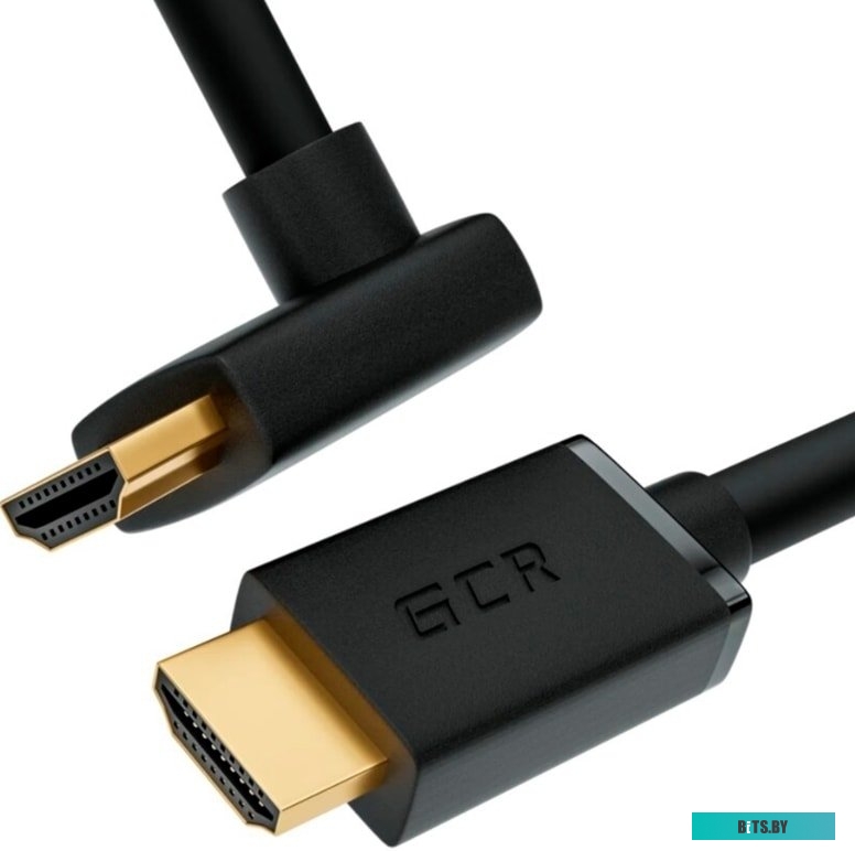 GCR-52319 GCR Кабель 2.0m HDMI 2.0, M/M верхний угол, черный, HDR 4:2:2, Ultra HD, 4K 60 fps 60Hz/5K*30Hz, 3D, AUDIO, 18.0 Гбит/с, 28/28 AWG, GCR-5231