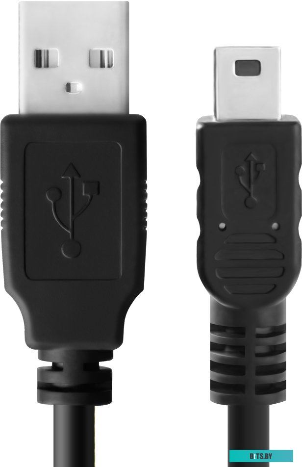 GCR-UM2M5P-BB2S-0.5m Greenconnect Кабель 0.5m USB 2.0, AM/mini 5P, черный, 28/28 AWG, экран, армированный, морозостойкий, GCR-UM2M5P-BB2S-0.5m