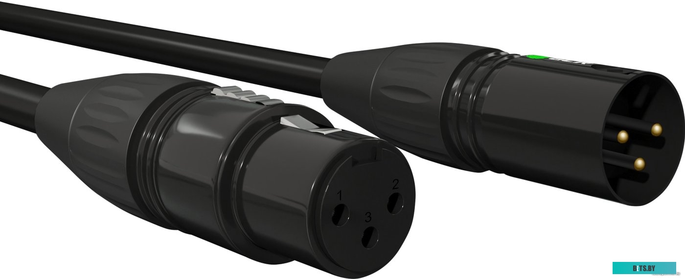 GCR-53375 GCR Кабель 10.0m микрофонный XLR M / XLR F , черный, AL case черный, GCR-53375