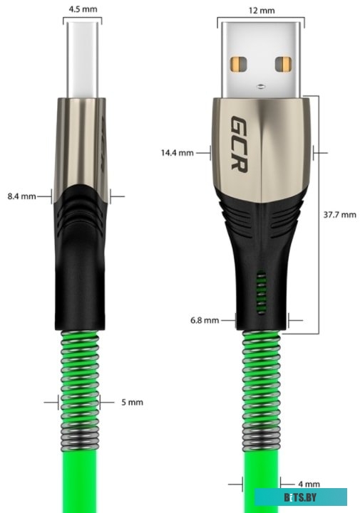 GCR-52217 GCR Кабель 1.2m MicroUSB series MERCEDES & SPRING, WHITE, для зарядки, NO Sync data, 22 AWG, GCR-52217