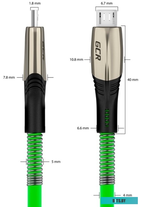 GCR-52217 GCR Кабель 1.2m MicroUSB series MERCEDES & SPRING, WHITE, для зарядки, NO Sync data, 22 AWG, GCR-52217