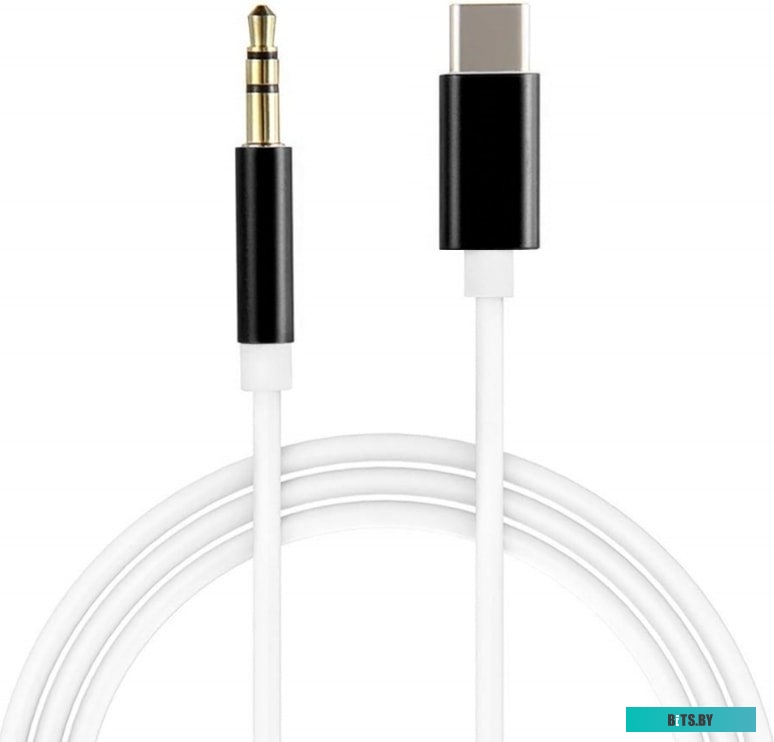 GCR-52329 Кабель аудио TypeC - AUX jack 3,5mm, ультрагибкий, белый, черный, GCR-52329