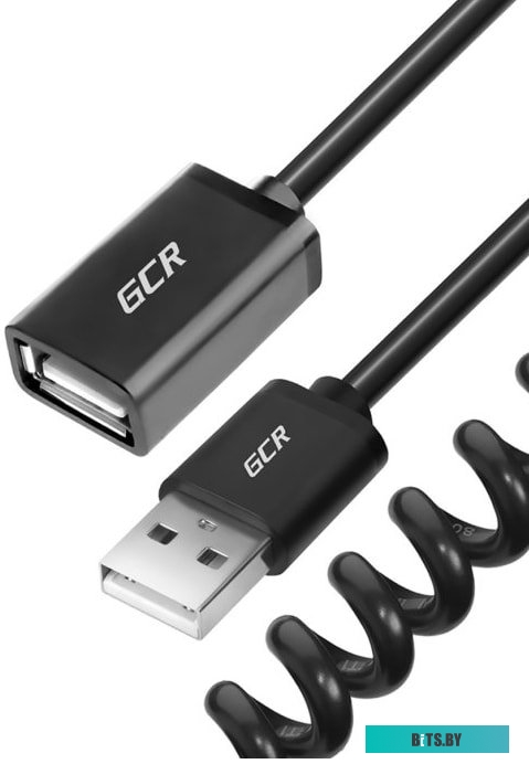 GCR-50522 Greenconnect Удлинитель 1.0m  USB 2.0, AM/AF витой, черный, 28/28 AWG, экран, Premium, GCR-50522