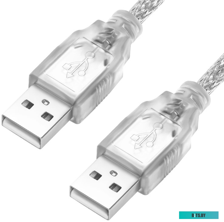 GCR-UM3M-BB2S-1.8m Greenconnect Кабель 1.8m USB 2.0, AM/AM, прозрачный, 28/28 AWG, экран, армированный, морозостойкий, GCR-UM3M-BB2S-1.8m