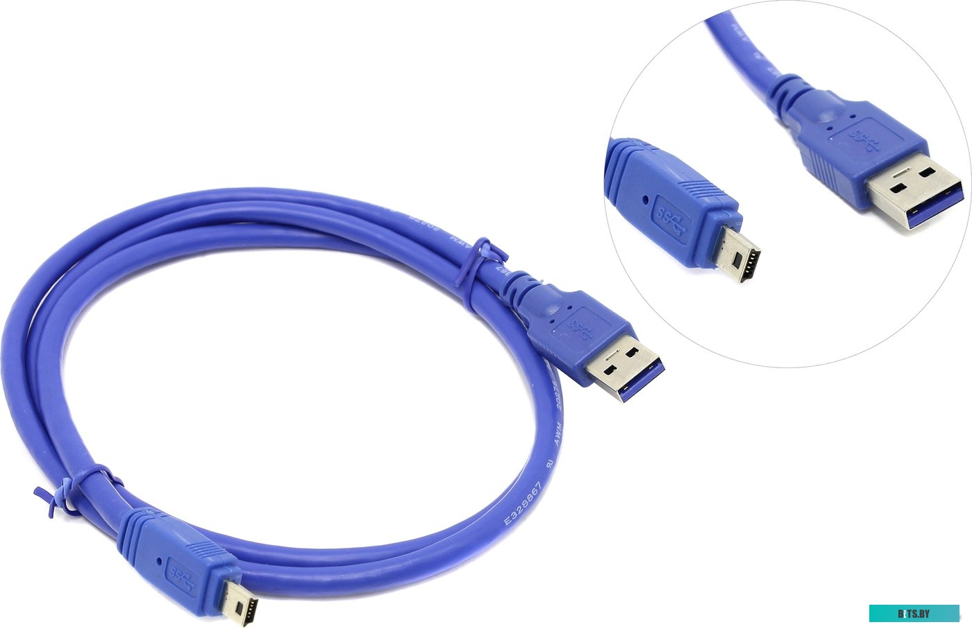 GC-U3A2109-1m Кабель интерфейсный USB 3.0 1.0m Premium Greenconnect GC-U3A2109-1m AM / mini B AM 10pin, 24 / 28 AWG экран, синий, пакет