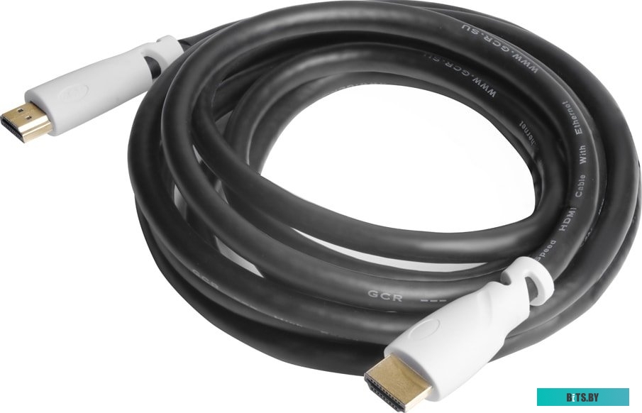 GCR-51191 GCR Кабель Premium 3.0m HDMI версия 2.0, HDR, Ultra HD 4K60 Hz/ 5K30Hz, 3D, Ethernet 18.0 Гбит/с, OD8.0mm, 28/26 AWG, черный, белые коннекто