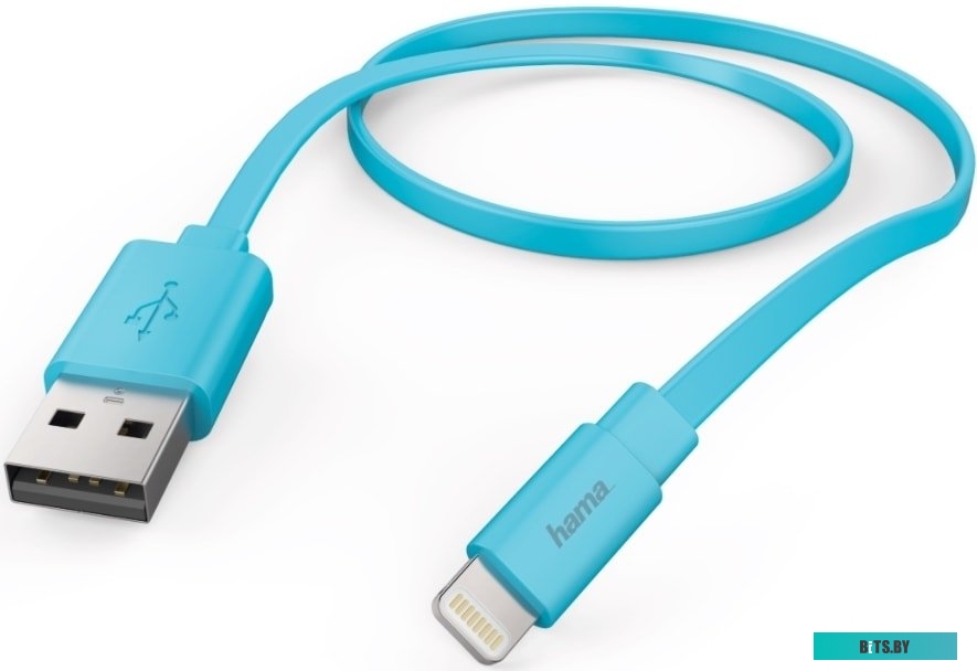 00173646 Кабель Hama Flat 00173646 USB (m)-Lightning (m) 1.2м синий плоский