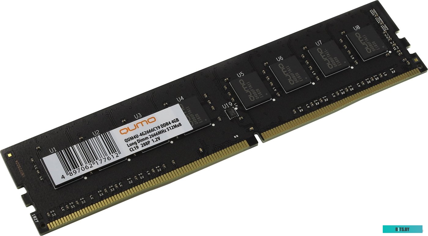 Оперативная память QUMO 4GB DDR4 PC4-21300 QUM4U-4G2666C19