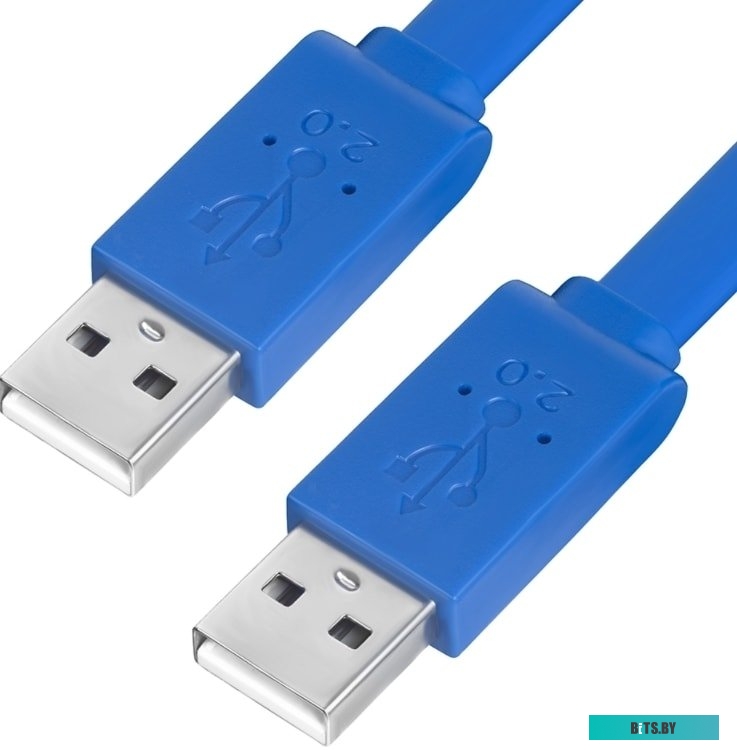 GCR-UM4MF-BD-1.0m Greenconnect Кабель PROF 1.0m USB 2.0, AM/AM, плоский, синий, морозостойкий, GCR-UM4MF-BD-1.0m