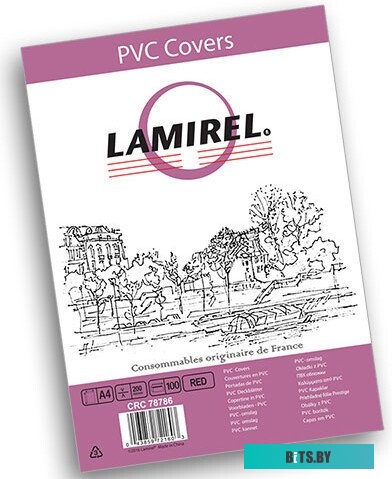 Обложки Lamirel Transparent A4, PVC, красные, 200мкм, 100 шт, LA-78786
