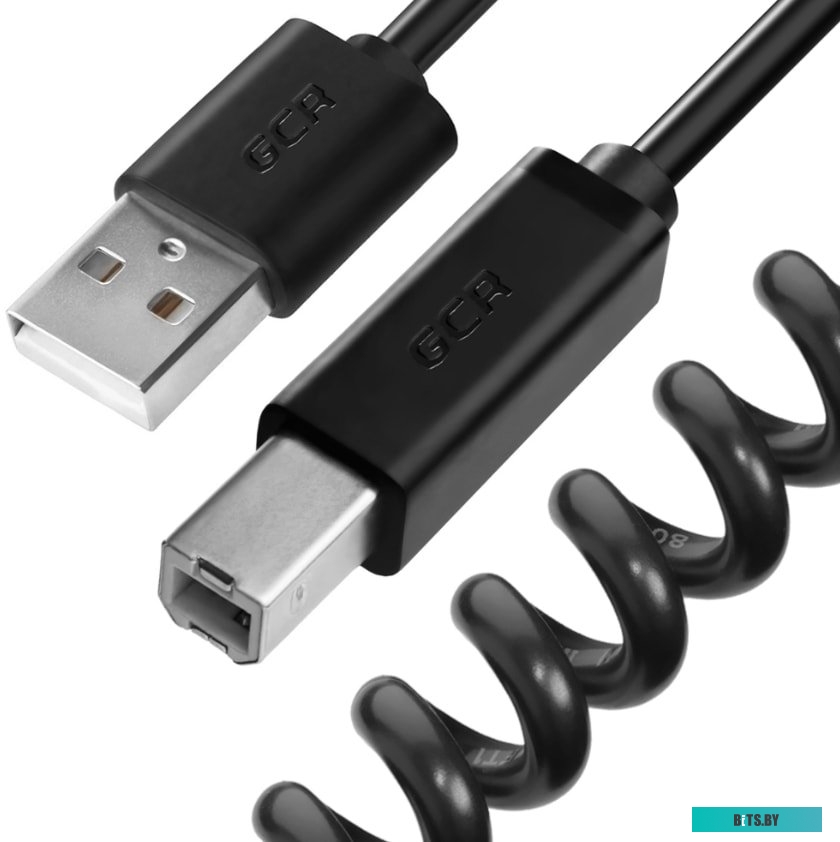 GCR-UPC0M-AA2S-2.0m Greenconnect Кабель 2.0m USB 2.0, AM/BM, витой, черный,  экран, армированный, морозостойкий, GCR-UPC0M-AA2S-2.0m