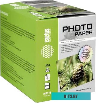Фотобумага CACTUS Матовая 10х15 230 г/кв.м. 500 листов(CS-MA6230500)