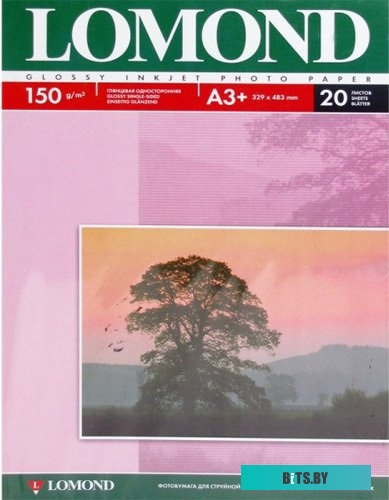 Фотобумага Lomond Глянцевая А3+ 150 г/кв.м. 20 листов (0102026)