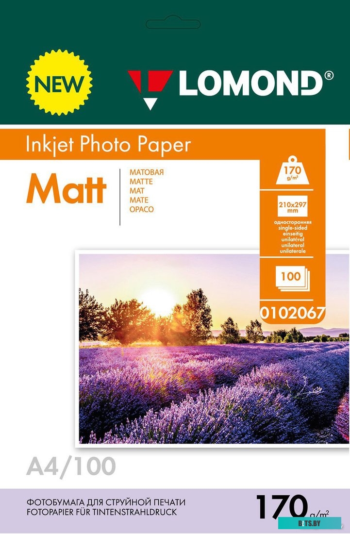 Фотобумага Lomond 170 г/м2 А4 односторонняя матовая 100 л 0102067