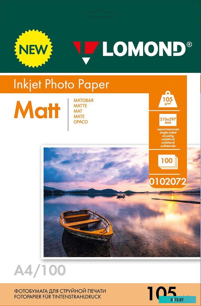 Фотобумага Lomond односторонняя матовая А4 105 г/м2 100 л 0102072