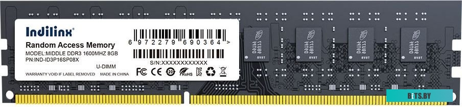 Оперативная память Indilinx 8ГБ DDR3 1600 МГц IND-ID3P16SP08X